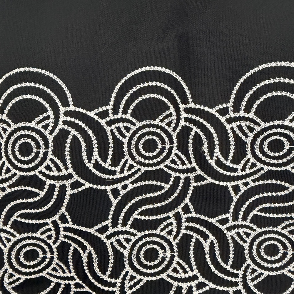 LOFT Black Midi Dress with White embroidery - Picture 4 of 4